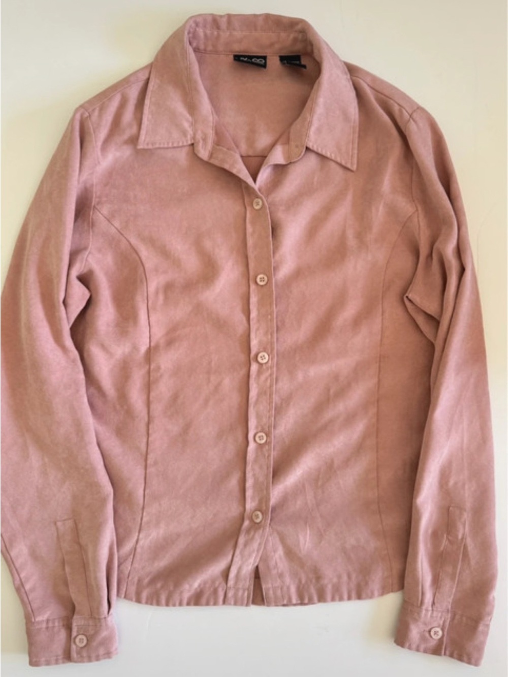 New York & Company Dusty Rose Button-Down Shirt